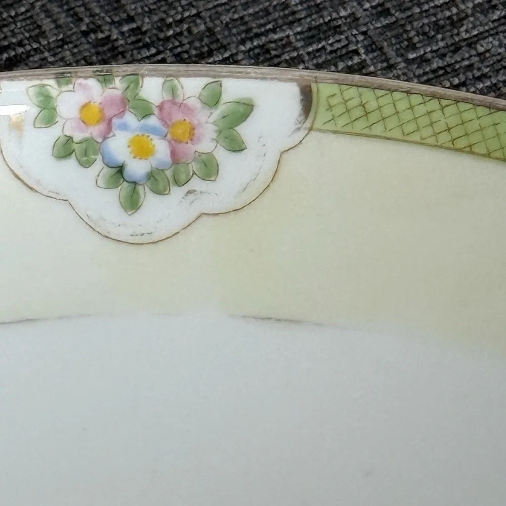 Antique Hand Painted Nippon Serving China bowl floral 9
